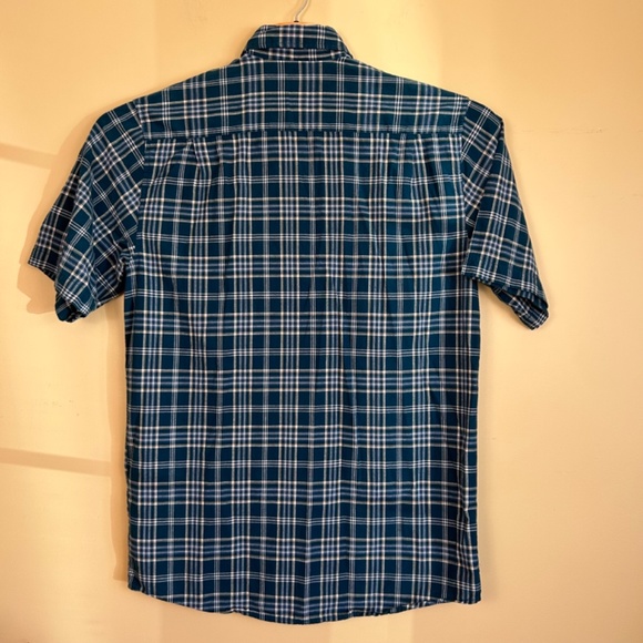 Carhartt men’s shirt blue green plaid short sleeve button front medium - Picture 5 of 8